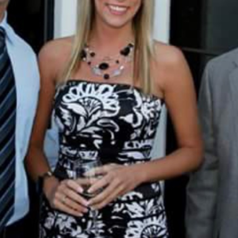 Black and white cocktail dress